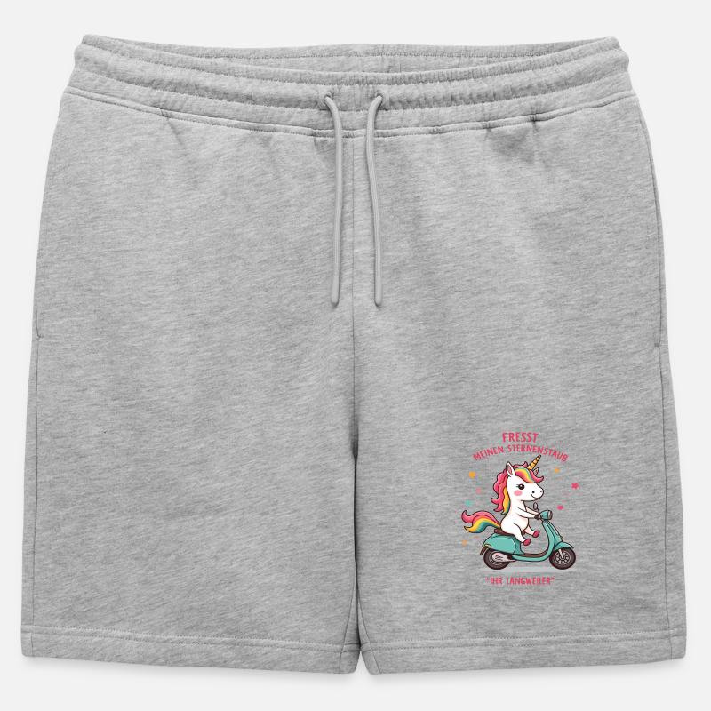 Roller-Einhorn - Männer Premium Organic Sweatshorts - Grau meliert