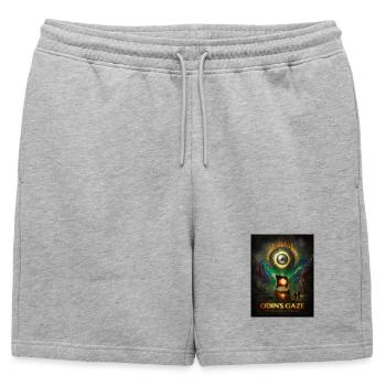 Odin's Gaze – The All-Seeing Eye - Mens' Premium Organic Sweatshorts - heather grey - Front - AI Model Male 178 light (178cm)