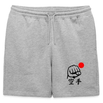 Karaté Faust / Poing - Short de survêtement homme premium - gris chiné - Devant - AI Model Male 178 light (178cm)