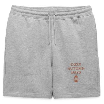 Journées d’automne agréables avec motif de lanterne - Short de survêtement homme premium - gris chiné - Devant - AI Model Male 178 light (178cm)
