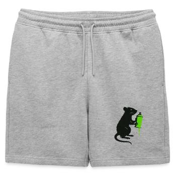 Illustration scientifique de rat avec seringue - Short de survêtement homme premium - gris chiné - Devant - AI Model Male 178 light (178cm)