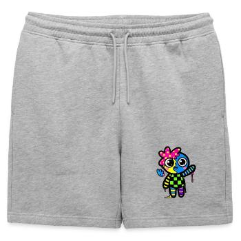 Split Face Rainbow Pop Art - Mens' Premium Organic Sweatshorts - heather grey - Front - AI Model Male 178 light (178cm)