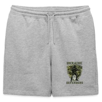 Défenseur de l’Ukraine Bouclier Camouflage - Short de survêtement homme premium - gris chiné - Devant - AI Model Male 178 light (178cm)