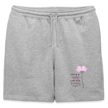 Ne laissez pas le laid tuer la beauté en vous - Short de survêtement homme premium - gris chiné - Devant - AI Model Male 178 light (178cm)