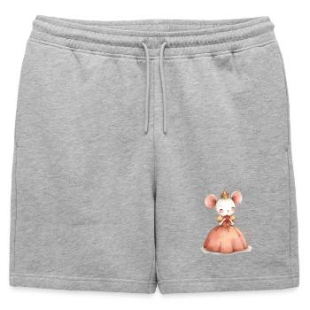 Princesse souris en robe rose design pour enfants - Short de survêtement homme premium - gris chiné - Devant - AI Model Male 178 light (178cm)