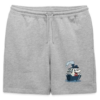 Super bateau vintage old bd style - Short de survêtement homme premium - gris chiné - Devant - AI Model Male 178 light (178cm)