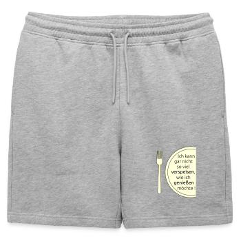 Eat and enjoy - Mens' Premium Organic Sweatshorts - heather grey - Front - AI Model Male 178 light (178cm)