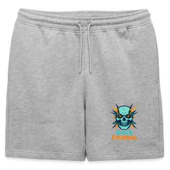 Rave Eternal – Skull Energy - Short de survêtement homme premium - gris chiné - Devant - AI Model Male 178 light (178cm)