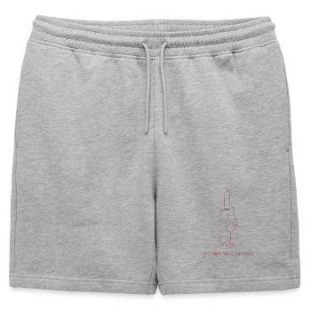 Drinks & Judging – One Line Art - Mens' Premium Organic Sweatshorts - heather grey - Front - AI Model Male 178 light (178cm)