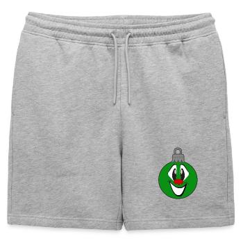 Ornement de Noël vert avec sourire - Short de survêtement homme premium - gris chiné - Devant - AI Model Male 178 light (178cm)