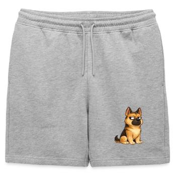 Cool Dog Berger allemand sceptique - Short de survêtement homme premium - gris chiné - Devant - AI Model Male 178 light (178cm)