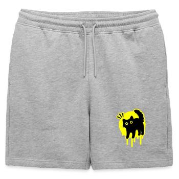 Chat Chat - Short de survêtement homme premium - gris chiné - Devant - AI Model Male 178 light (178cm)
