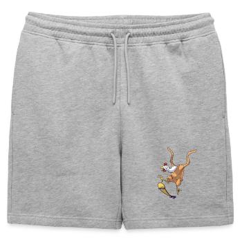 Skateboarding chicken - Short de survêtement homme premium - gris chiné - Devant - AI Model Male 178 light (178cm)