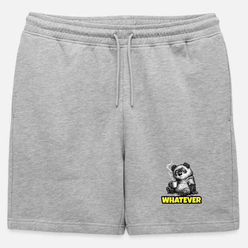 Whatever – Grumpy Bear Coffee (Sketch) - Männer Premium Organic Sweatshorts - Grau meliert