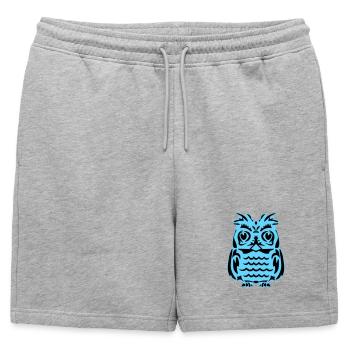 Light Blue Abstract Owl - Mens' Premium Organic Sweatshorts - heather grey - Front - AI Model Male 178 light (178cm)