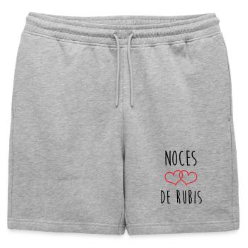 Noce de Rubis 35 ans de mariage - Short de survêtement homme premium - gris chiné - Devant - AI Model Male 178 light (178cm)