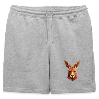 Kangourous Australie Outback Wild Mignons Kangourous - Short de survêtement homme premium - gris chiné - Devant - AI Model Male 178 light (178cm)
