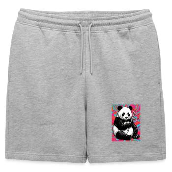 panda - Short de survêtement homme premium - gris chiné - Devant - AI Model Male 178 light (178cm)