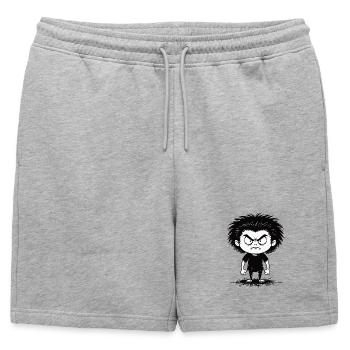 Enfant Colère Détermination Noir et Blanc - Short de survêtement homme premium - gris chiné - Devant - AI Model Male 178 light (178cm)