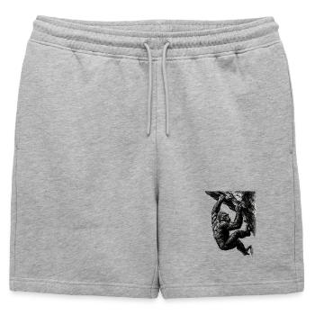 Realistic Gorilla: Bouldering & Grip Strength - Mens' Premium Organic Sweatshorts - heather grey - Front - AI Model Male 178 light (178cm)