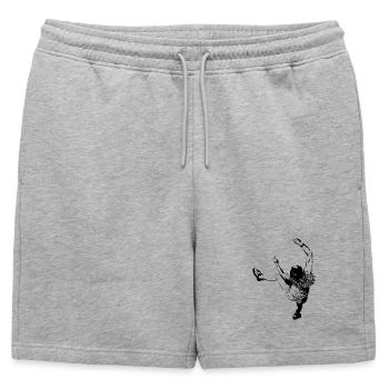 Motif d’escalade pour des produits brillants - Short de survêtement homme premium - gris chiné - Devant - AI Model Male 178 light (178cm)