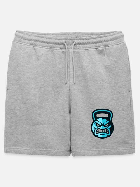 Workout Kettlebell Logo - Mens' Premium Organic Sweatshorts - heather grey