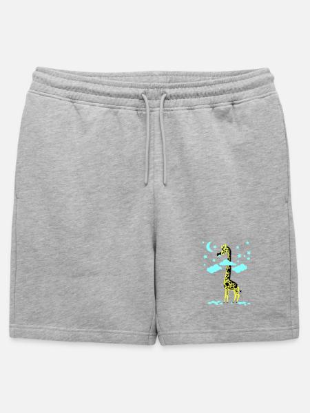 sternenfresser giraffe - Mens' Premium Organic Sweatshorts - heather grey