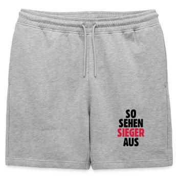 What winners look like - Mens' Premium Organic Sweatshorts - heather grey - Front - AI Model Male 178 light (178cm)