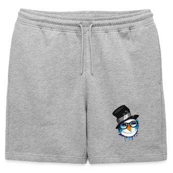 Bonhomme de neige avec des lunettes - Short de survêtement homme premium - gris chiné - Devant - AI Model Male 178 light (178cm)