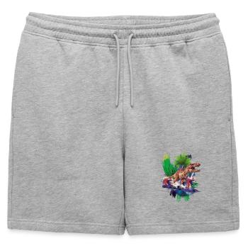T-Rex - Dinosaures - Trex - Tyrannosaurus rex - Short de survêtement homme premium - gris chiné - Devant - AI Model Male 178 light (178cm)