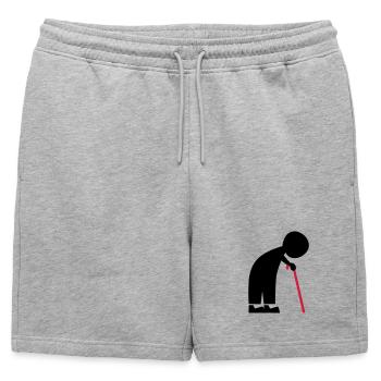 grand-père - Short de survêtement homme premium - gris chiné - Devant - AI Model Male 178 light (178cm)