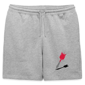 Une fléchette et son ombre - Short de survêtement homme premium - gris chiné - Devant - AI Model Male 178 light (178cm)