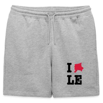 I Love Leipzig (I heart LE) - City Outline - Short de survêtement homme premium - gris chiné - Devant - AI Model Male 178 light (178cm)