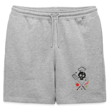 Bonnet de cuisson Grillen tête de mort Grillmeister - Short de survêtement homme premium - gris chiné - Devant - AI Model Male 178 light (178cm)