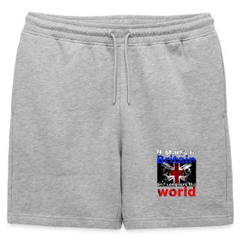 Grande-Bretagne - Short de survêtement homme premium - gris chiné - Devant - AI Model Male 178 light (178cm)