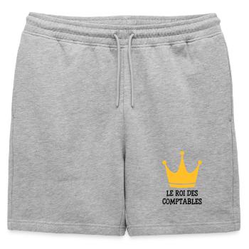 comptable / comptabilité / argent / Finance / Euro - Short de survêtement homme premium - gris chiné - Devant - AI Model Male 178 light (178cm)