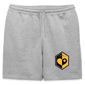 docteur / médecin / cardiologie / cardiologue - Short de survêtement homme premium - gris chiné - Devant - AI Model Male 178 light (178cm)