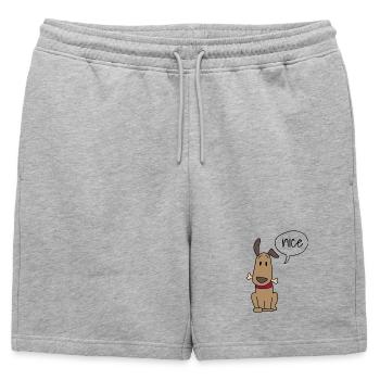 Mignon chien - Short de survêtement homme premium - gris chiné - Devant - AI Model Male 178 light (178cm)