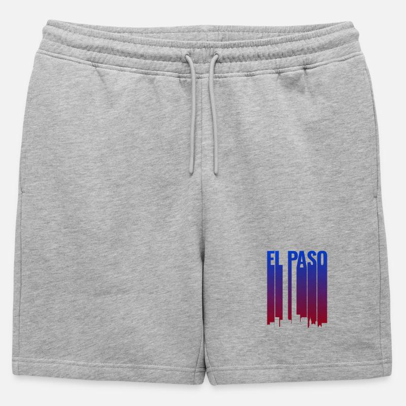 El Paso Skyline Gradient - Männer Premium Organic Sweatshorts - Grau meliert