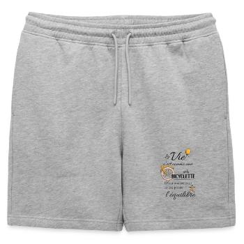 Equilibre et bicyclette - Short de survêtement homme premium - gris chiné - Devant - AI Model Male 178 light (178cm)
