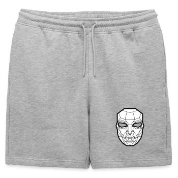Kimura Mask White - Mens' Premium Organic Sweatshorts - heather grey - Front - AI Model Male 178 light (178cm)