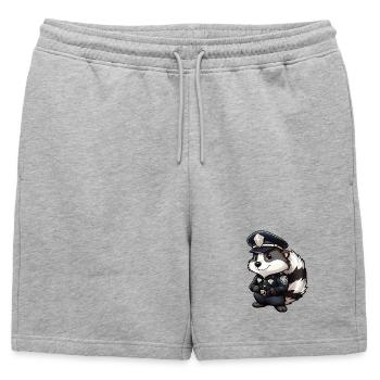 Skunk Police - Mens' Premium Organic Sweatshorts - heather grey - Front - AI Model Male 178 light (178cm)