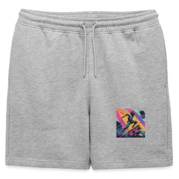 Urban dance vibe with colour explosion - Mens' Premium Organic Sweatshorts - heather grey - Front - AI Model Male 178 light (178cm)