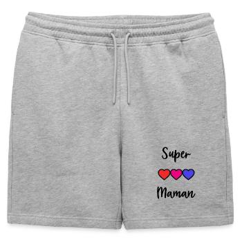 MAMAN - Short de survêtement homme premium - gris chiné - Devant - AI Model Male 178 light (178cm)