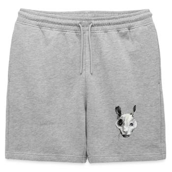 THE GHOST CAT - Mens' Premium Organic Sweatshorts - heather grey - Front - AI Model Male 178 light (178cm)