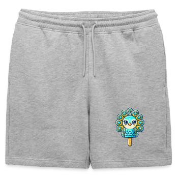 Une glace en forme de paon souriant - Short de survêtement homme premium - gris chiné - Devant - AI Model Male 178 light (178cm)