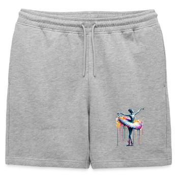 Danseuse de ballet avec tutu - Short de survêtement homme premium - gris chiné - Devant - AI Model Male 178 light (178cm)