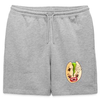 COSTUMES D’HALLOWEEN ARAIGNÉE PISTACHES - Short de survêtement homme premium - gris chiné - Devant - AI Model Male 178 light (178cm)