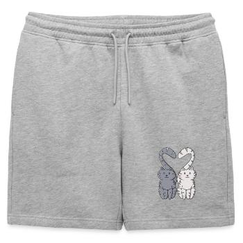 Chatons amoureux - Short de survêtement homme premium - gris chiné - Devant - AI Model Male 178 light (178cm)