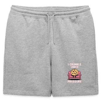 Je m’effondre sous la pression - Short de survêtement homme premium - gris chiné - Devant - AI Model Male 178 light (178cm)